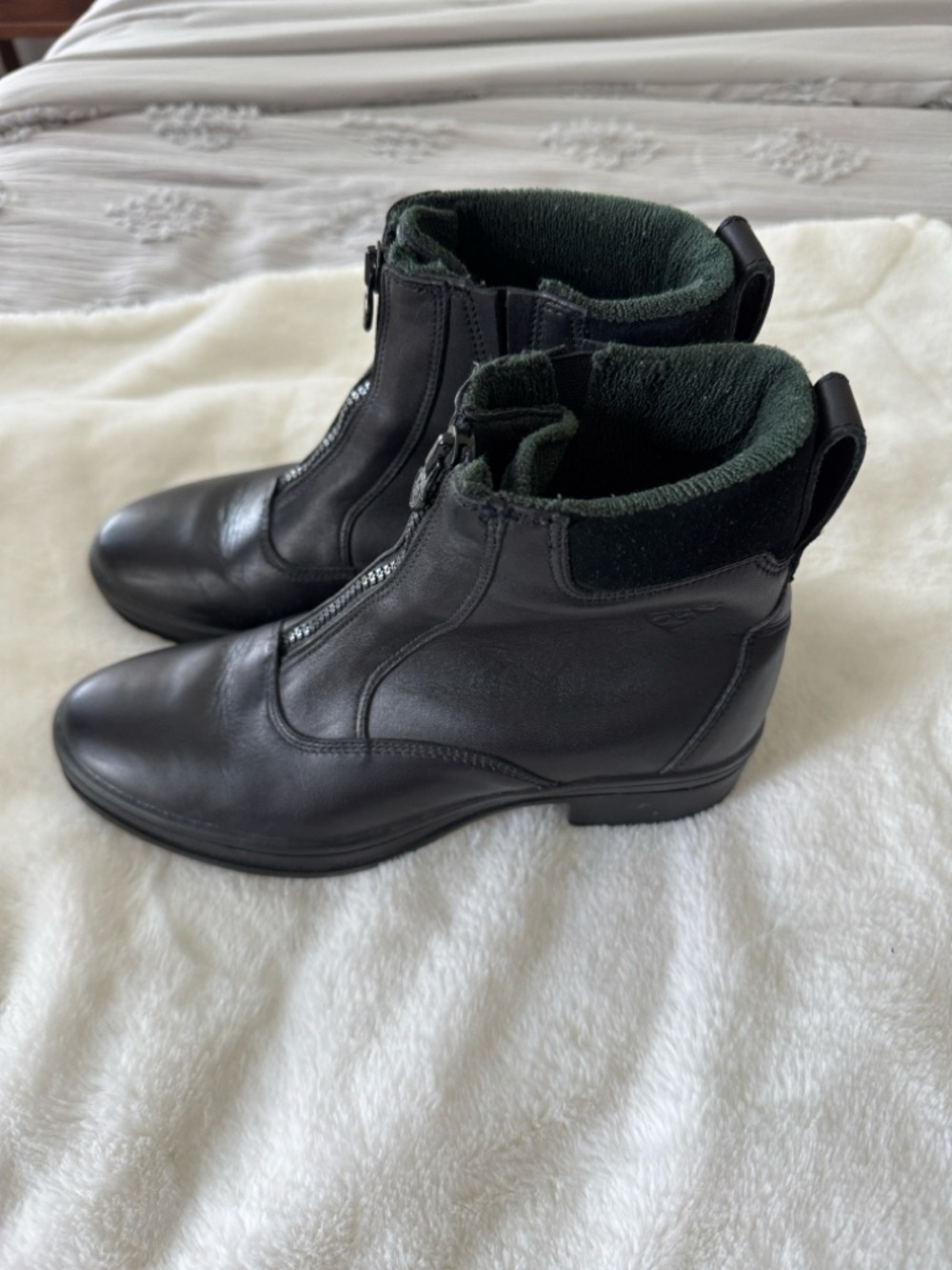 ARIAT EXTREME WINTER INSULATED ZIP UP BLACK HORSE RIDING JODHPUR BOOTS sz 8B - Picture 3 of 7